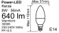 Preview: LED Kerze im Doppelpack C37 8W 640 lm