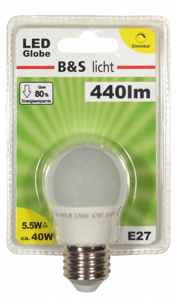LED Miniglobe E 27 440 lm dimmbar