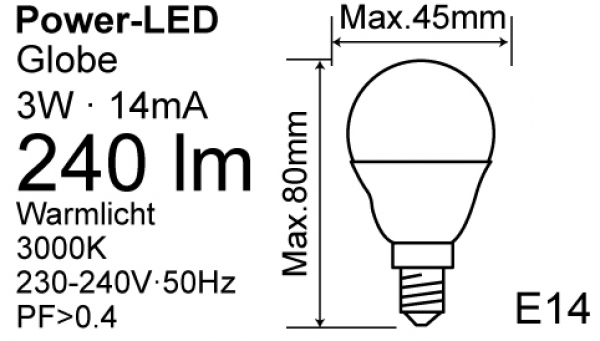 Preview: LED Mini Globe im Doppelpack G45 3W 240 lm