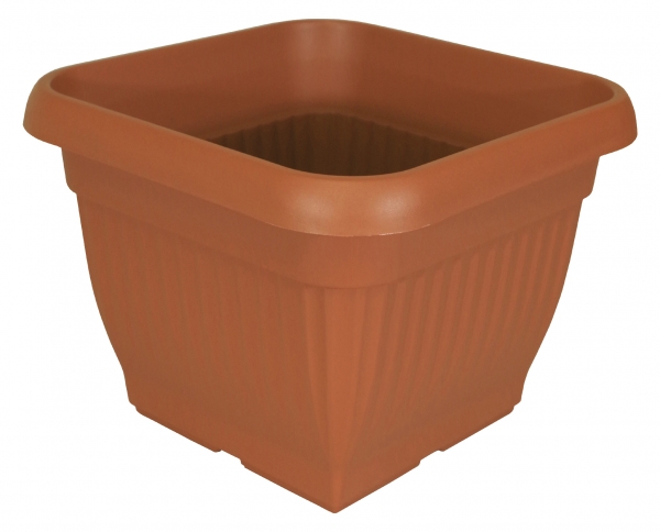 Blumen-Topf QUADRATO RIPPENMUSTER 33 x 33 cm Terracotta