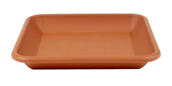Blumen-Topf Untersetzer ECKIG 28 x 28 cm Terracotta