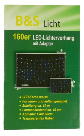 LED Weihnachtsbeleuchtung Lichtervorhang weiß