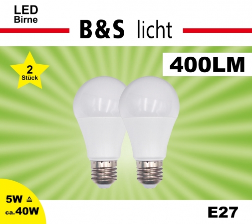 LED Birne im Doppelpack A60 5W 400 lm