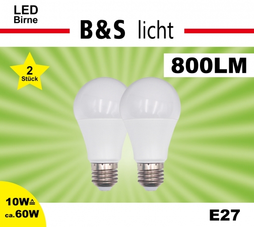 LED Birne im Doppelpack A60 10W 800 lm