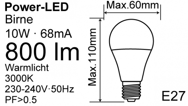 LED Birne im Doppelpack A60 10W 800 lm