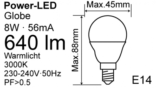 LED Mini Globe im Doppelpack G45 8W 640 lm Kaltlicht
